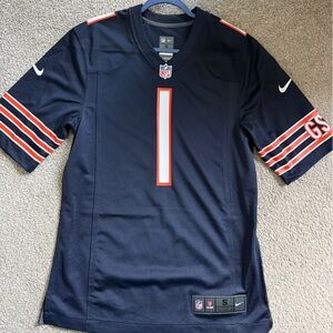 Nike Dark Blue Football Jersey with Red and White Stripes